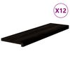 vidaXL Stair Treads 12 pcs Brown Black 90x30x2 cm Solid Wood Oak