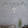 vidaXL Deer Head Decoration Wall-Mounted Aluminium Silver