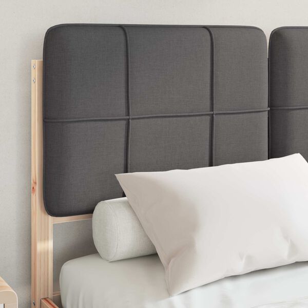 vidaXL Bed Frame with Upholstered Headboard Dark Grey 120 x 190 cm