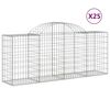 vidaXL Arched Gabion Baskets 25 pcs 200x50x80/100 cm Galvanised Iron