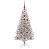 vidaXL Christmas Tree with 150 LEDs with Stand Silver 120 cm PET