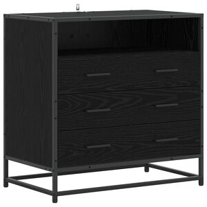 vidaXL Drawer Cabinet 3-Drawer Black oak 70 x 41 x 70 cm