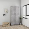 vidaXL Wardrobe Concrete Grey 82.5x51.5x180 cm Engineered Wood