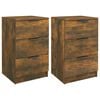 vidaXL Bedside Cabinets 2 pcs Smoked Oak 40x36x65 cm