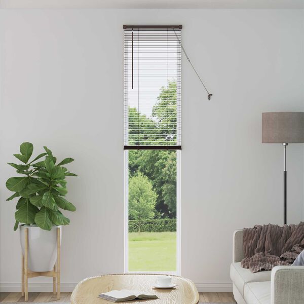 vidaXL Venetian Blind Manual Dark Brown with Pattern 213 x 50 cm PVC