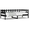 vidaXL Day Bed without Mattress Black 90x200 cm Solid Wood Pine