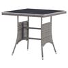 vidaXL Garden Table Grey 80x80x74 cm Poly Rattan