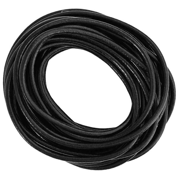 vidaXL Leather Cord Black &Oslash;5 mm x 10 m Leather
