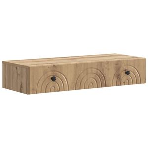 vidaXL Wall-Mounted Side Table Artisan Oak 87.5 x 34.5 x 17 cm