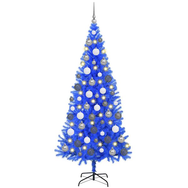 vidaXL Christmas Tree with 300 LEDs with Stand Blue 180 cm PVC