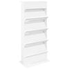 vidaXL Magazine Rack with Shelf White 70 x 41 x 156 cm Engineered Wood