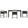vidaXL Garden Dining Set 5 pcs Black Poly Rattan