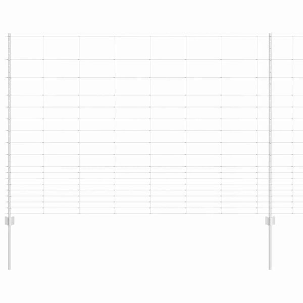 vidaXL Fence with Post Silver 1.5 x 50 m Steel