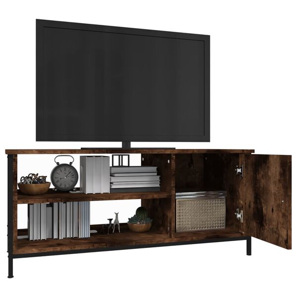 vidaXL TV Cabinet Smoked Oak 100x40x45 cm Engineered Wood