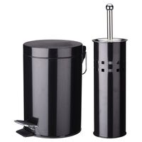 Excellent Houseware 2 Piece Bathroom Set Stainless Steel Black