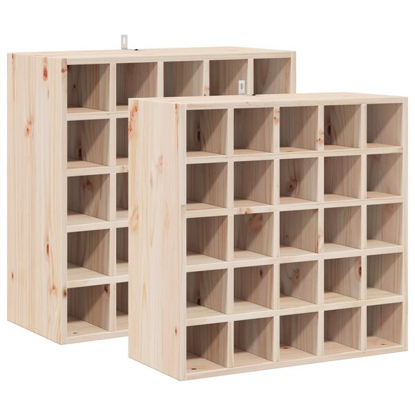 vidaXL Wine Rack 2 pcs Natural 56 x 25 x 56 cm Solid Pine Wood