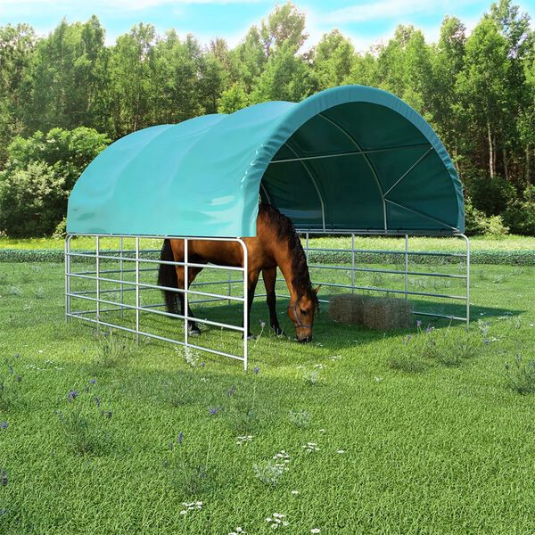 vidaXL Livestock Tent Fabric PVC 3.7x3.7 m Dark Green