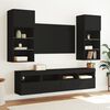 vidaXL TV Wall Cabinet with LED Lights Black 40x30x40 cm