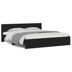 vidaXL Bed Frame without Mattress Black 180x200 cm Super King