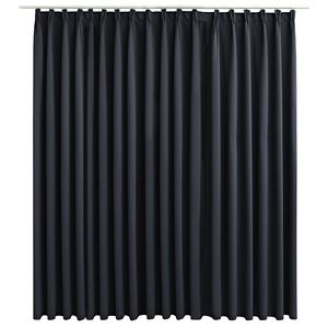 vidaXL Blackout Curtain with Hooks Black 290x245 cm