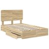 vidaXL Storage Bed with Drawer Sonoma Oak 120 x 200 cm Engineered Wood