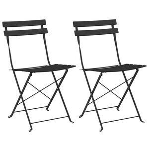 vidaXL Garden Folding Chair 2 pcs Anthracite Metal
