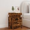 vidaXL Bedside Cabinet with LED Lights Smoked Oak 35x39x55 cm