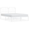 vidaXL Metal Bed Frame without Mattress with Headboard White 150x200cm