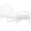 vidaXL Metal Bed Frame without Mattress with Footboard&nbsp;White 75x190cm