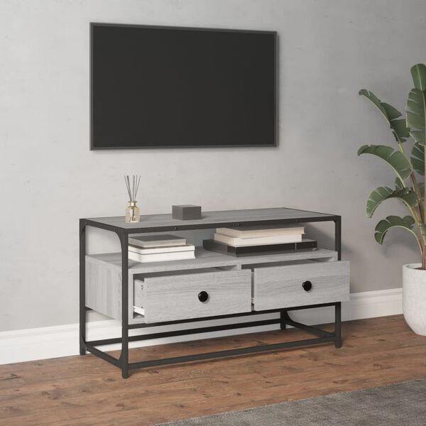 vidaXL TV Cabinet Grey Sonoma 80x35x45 cm Engineered Wood