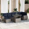 vidaXL 8 Piece Garden Sofa Set with Cushions Grey Poly Rattan Acacia