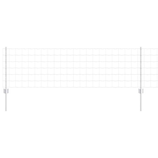 vidaXL Fence with Post Silver 0.6 x 25 m Steel