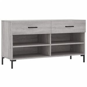 vidaXL Shoe Bench Grey Sonoma 102x35x55 cm Engineered Wood