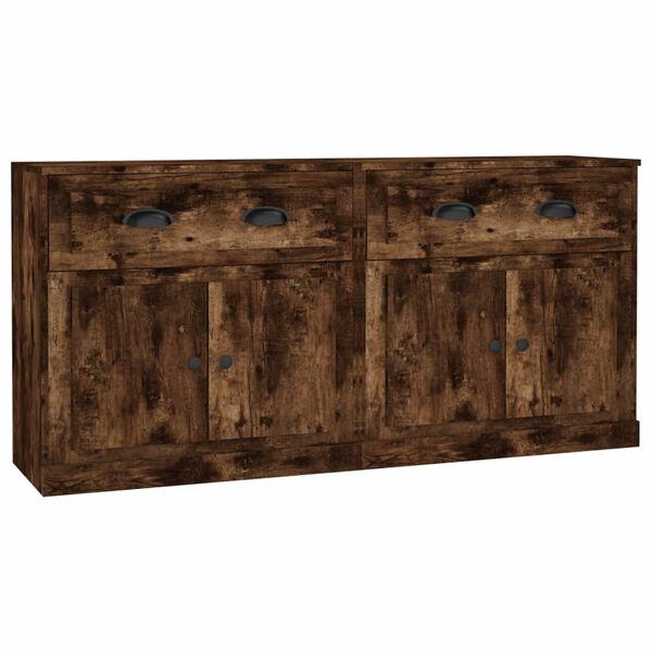 vidaXL Sideboards 2 pcs Smoked Oak Engineered Wood
