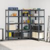 vidaXL 3 Piece 5-Layer Shelves Set Anthracite Steel&Engineered Wood
