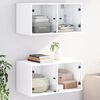 vidaXL Wall Cabinets with Glass Doors 2 pcs White 68.5x37x35 cm