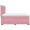 vidaXL Box Spring Bed with Mattress Pink 200x200 cm Velvet