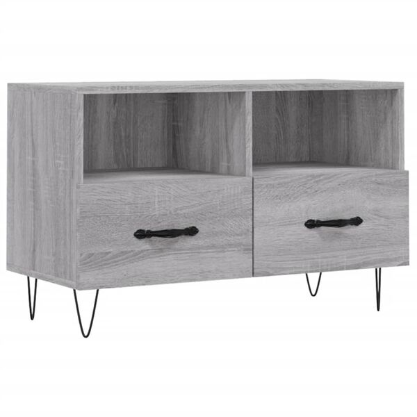 vidaXL TV Cabinet Grey Sonoma 80x36x50 cm Engineered Wood