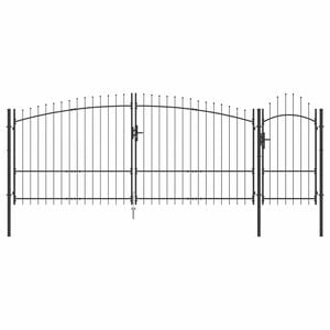 vidaXL Garden Gate Woerden Steel 1x4 m Black
