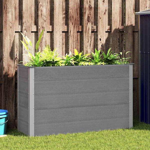 vidaXL Garden Raised Bed WPC 150x50x91 cm Grey