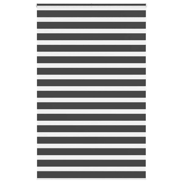 vidaXL Zebra Blind Black 150x200 cm Fabric Width 145.9 cm Polyester