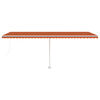 vidaXL Freestanding Manual Retractable Awning 600x300 cm Orange/Brown