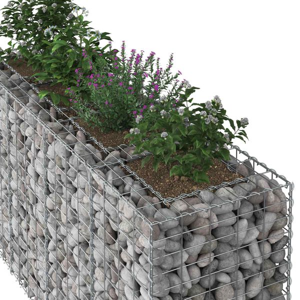 vidaXL Gabion Raised Bed Silver 170 x 50 x 80 cm Galvanised Steel