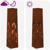 vidaXL Solar LED Pathway Light 2 pcs Corten Steel Corten Steel