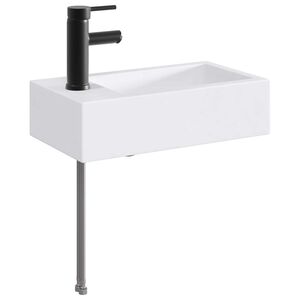 vidaXL Bathroom Wash Basin Matte Black 45.5 x 25.5 x 13 cm Metal