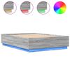 vidaXL Bed Frame with LED without Mattress Grey Sonoma 160x200 cm