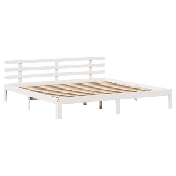 vidaXL Bed Frame with Headboard without Mattress White 200x200 cm