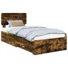 vidaXL Bed Frame with Drawer Smoked Oak 90 x 200 cm Engineered Wood