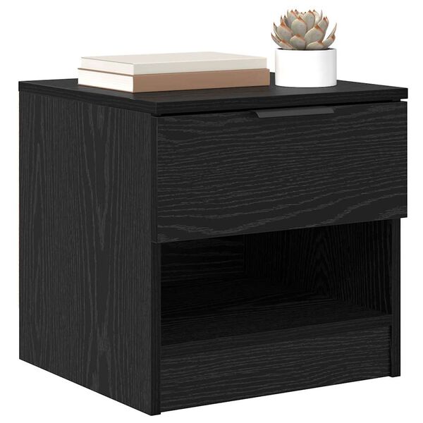 vidaXL Bed Cabinet 2 pcs Black Oak 40 x 39 x 40cm Engineered Wood