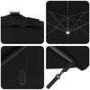 vidaXL Roma Parasol Black 286 x 285 x 270 cm Aluminium and Polyester